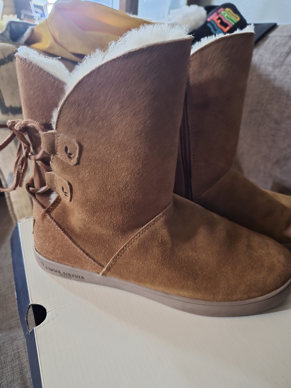 Women's Koolaburra By Ugg Chestnut Suede Shearling-Lined Winter Boots